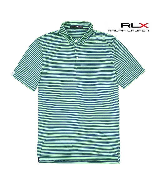 [병행수입][랄프로렌 RLX] 에어플로우 폴로셔츠 스트라이프_라이트그린네이비 L(110)